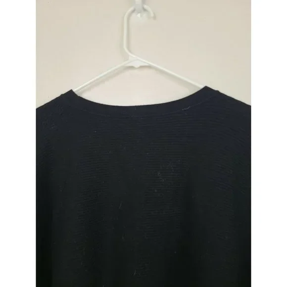 Carmen Marc Valvo Black Dolman Zipper Long Sleeve Pullover Womens Sweater Small - Picture 5 of 9